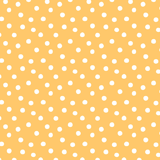 Light orange fabric with white screen print polka dots
