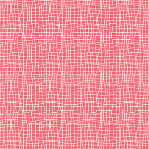 Pink fabric with white screen print cross hatch pattern